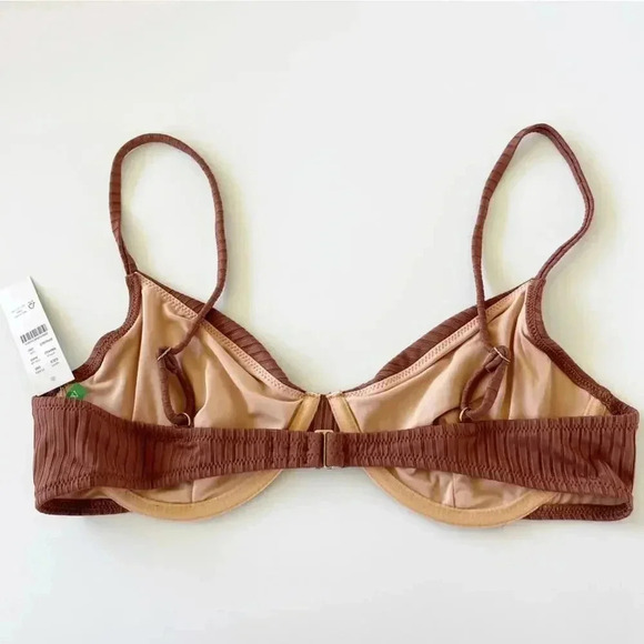J Crew Wide rib french bikini top in Appalachian Brown Bra Size 38C NWT - Picture 6 of 8